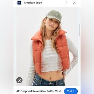 American Eagle Outfitters Rust Puffer Vest